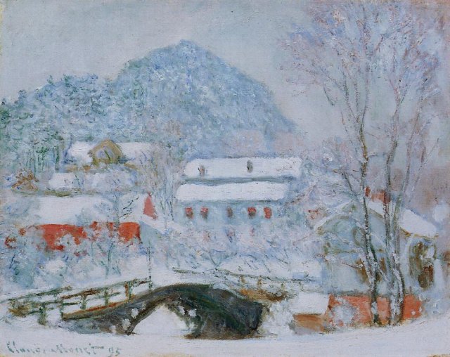 Claude Monet Sandviken Village in the Snow